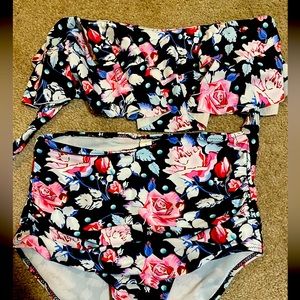 Amazon Floral Highwaisted Tankini